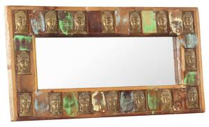 Tömör újrahasznosított fa tükör Buddha burkolattal 110 x 50 cm