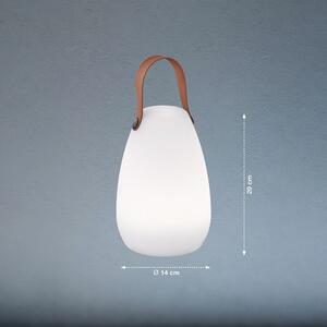 Fehér-barna LED asztali lámpa (magasság 20 cm) Ruby – Fischer & Honsel