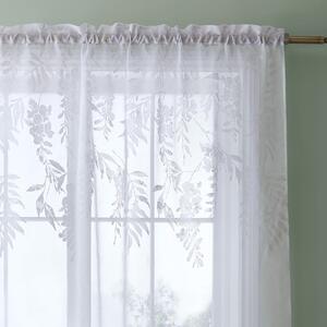 Fehér átlátszó függöny 229x140 cm Wisteria Floral - Catherine Lansfield
