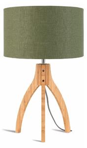 Annapurna asztali lámpa zöld búrával és bambusz lámpatesttel - Good&Mojo