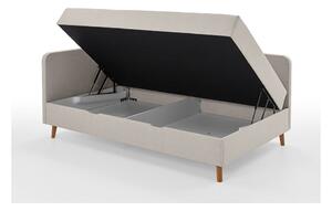 Bézs kárpitozott egyszemélyes ágy tárolóhellyel 90x200 cm Cabana – Meise Möbel