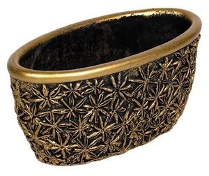 Ovális Areus kőtál fekete-arany 23x11x10,5cm