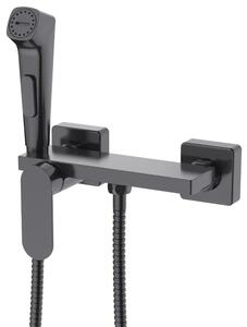 Aqualine Aqualine, Fali bidé csaptelep zuhanystopperrel és polccal, grafit, TJ042GM
