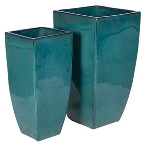 Indy Vase kerámia váza szett türkiz 35x35x62-42x42x78cm S2