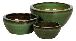 Weston Greta kerámia ültetőtál szett sötétzöld 25,5x11,5-43x18cm S3