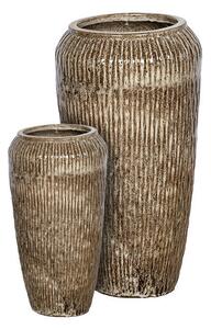 Sintra Vase Giant kerámia növénytartó szett lencsebarna 22,5x55,5-36x88cm S2