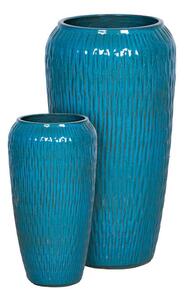 Sintra Vase Giant kerámia növénytartó szett pávakék 22,5x55,5-36x88cm S2