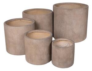 Yukon Cylinder kompozit növénytartó bézs szett 25x25-54x51cm S5