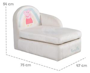 Fehér bársony gyerek kanapé 75 cm Peppa Pig – Roba