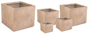 Yukon Cube kompozit növénytartó szett bézs 23x23x23-55x55x46cm S5