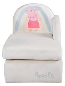 Fehér bársony gyerek kanapé 75 cm Peppa Pig – Roba