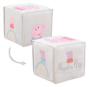 Fehér bársony gyerek puff Peppa Pig – Roba