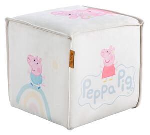 Fehér bársony gyerek puff Peppa Pig – Roba