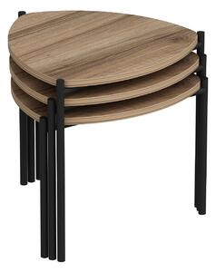 Hanah Home Fészekasztal (3 részes) Walnut Lenny - dió