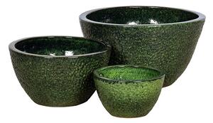 Lagos Rita kerámia ültetőtál szett páfrányzöld 30x17,5-60x32cm S3