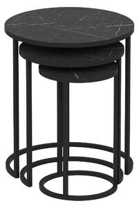 Hanah Home Nesting asztal szett (3 darab) Fekete Gloria - Fekete