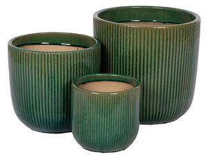Maxton Classic kerámia növénytartó szett mohazöld 22,7x21-37,3x36cm S3
