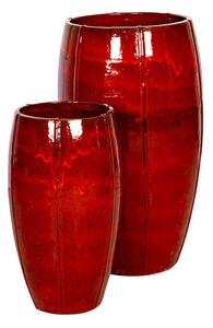 Alden Vase Giant kerámia növénytartó szett vörös 44x77-57x100cm S2