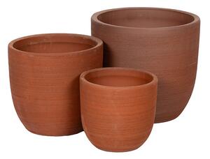 Peyton Vase kerámia növénytartó szett terrakotta 22x21-34x32cm S3