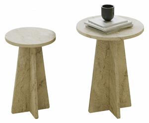 Hanah Home dohányzóasztal szett travertin 'Mushroom' 2