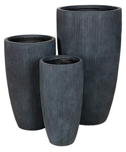 Toronto Vase Giant kompozit növénytartó szett grafit 33x66-56x100cm S3