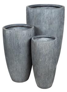 Toronto Vase Giant kompozit növénytartó szett szürke 33x66-56x100cm S3