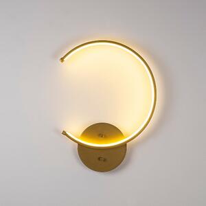 Aranyszínű LED fali lámpa ø 10 cm Moon – Opviq lights