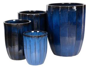 Harlow Rib Vase kerámia növénytartó szett királykék 31x40-56x71cm S4