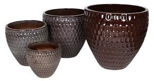 Remy Classic kerámia növénytartó szett rusztikus barna 30x27-57,5x55,5cm S4