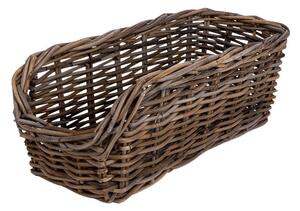 Szögletes rattan tárolókosár barna 50x20x20cm