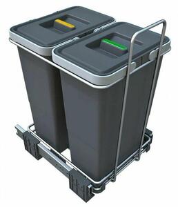 Elletipi ECOFIL beépíthető hulladékgyűjtő - kihúzható, 8 + 8 l
