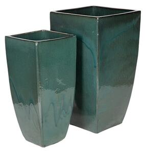 Indy Vase kerámia váza szett mohazöld 35x35x62-42x42x78cm S2