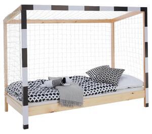 KONDELA Montessori ágy, természetes/fehér/fekete, 90x200, FUTAL