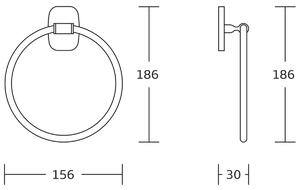 AQUALINE RB106 Rumba törölközőtartó kör, ezüst