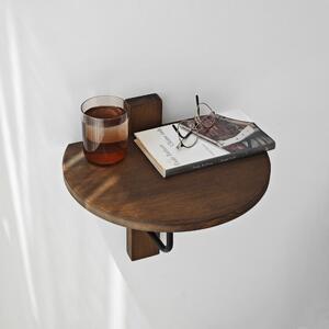Hanah Home Fali polc Black Walnut Reve - fekete, dió