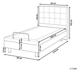 Sötétszürke kárpitozott állítható ágy 80 x 200 cm DUKE