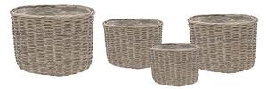 Senegal High ovális hasított vessző ültetőláda szett szürke 20x14x20-40x30x29cm S/4
