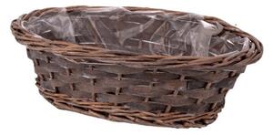 Ovális hasított fa tál szürke 30,5x23x9,5cm