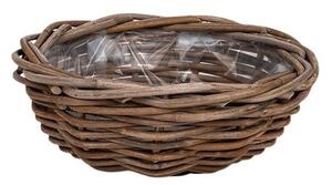 Rattan ültetőtál barna 30x12cm