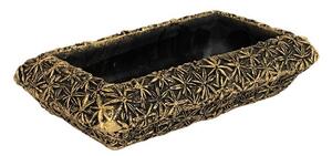 Szögletes Areus kőtál fekete-arany 30x17x7cm