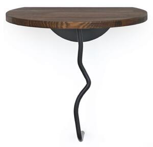 Hanah Home fali polc Black Walnut Leo - fekete, dió