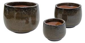 Cove Caldron kerámia növénytartó szett espresso 27x18-53x38cm S3