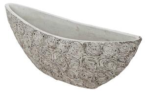 Csónak alakú Rose kőtál szürke 41,5x11,5x13,5/16cm