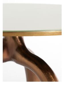 Bronzszínű-bézs üveg kerek dohányzóasztal ø 76 cm Mello – Light & Living