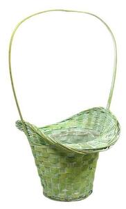 Bambusz florentin kosár antikolt zöld 19x15x12/37cm