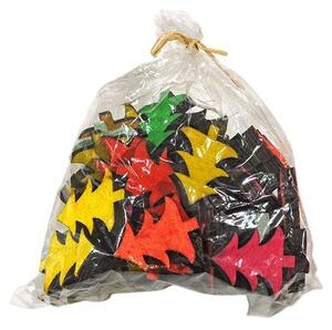 Fa fenyőfa mix narancs-sárga-pink-zöld 4x3cm 40db/csomag