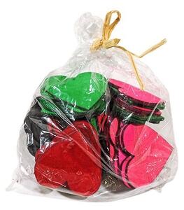 Fa szív mix piros-pink-zöld 5x5cm 40db/csomag