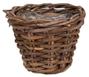 Hasított Rattan Kaspó Barna 20x16cm
