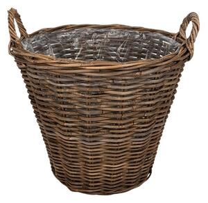 Rattan Kaspó Két Füllel Barna 45x40/46cm