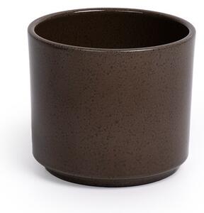 Cylindro Kerámia Kaspó Mázas Barna 13cm